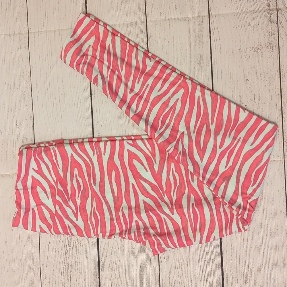 Lularoe Leggings One Size Pink Zebra (NWOT)
